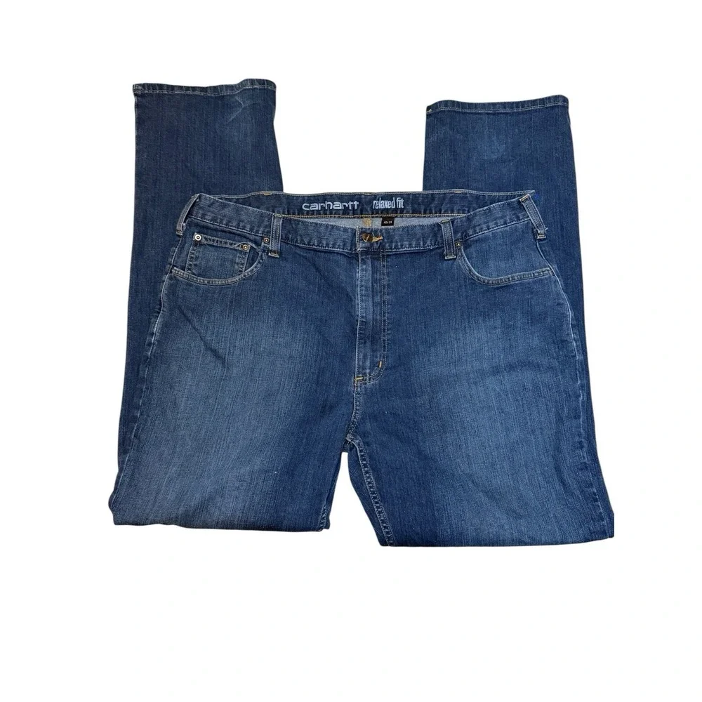 Carhartt Relaxed Fit Jeans Mens 42x34 Blue Denim Medium Wash ‎ (42x32 Actual) - Picture 3 of 7